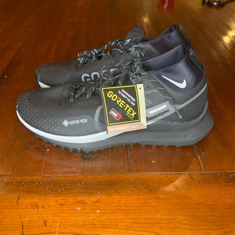 Nike React Pegasus Trail 4 Gore-Tex Black Reflect Silver Size 9 - DJ7926-001